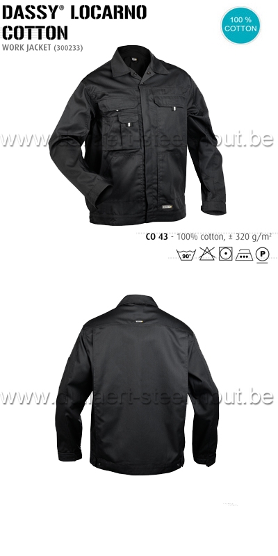 DASSY® Locarno Coton (300233) Veste de travail - noir