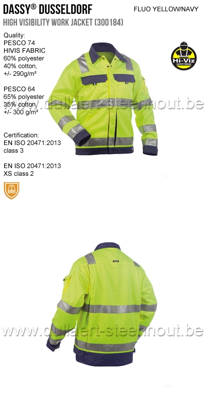 DASSY® Dusseldorf (300184) Veste haute visibilité - jaune fluo/marine