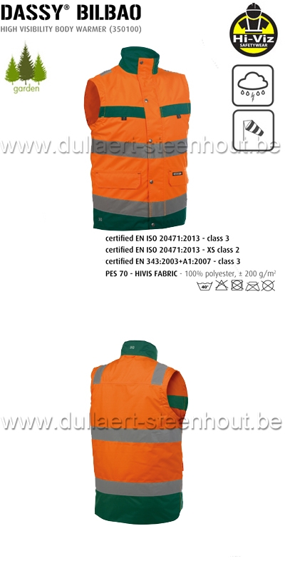 DASSY® Bilbao (350100) Gilet haute visibilité - orange fluo/vert