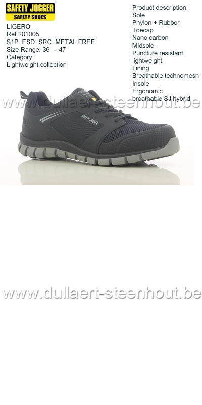 Safety Jogger - Chaussures de sécurité  LIGERO  S1P  ESD  SRC  non-métalique  