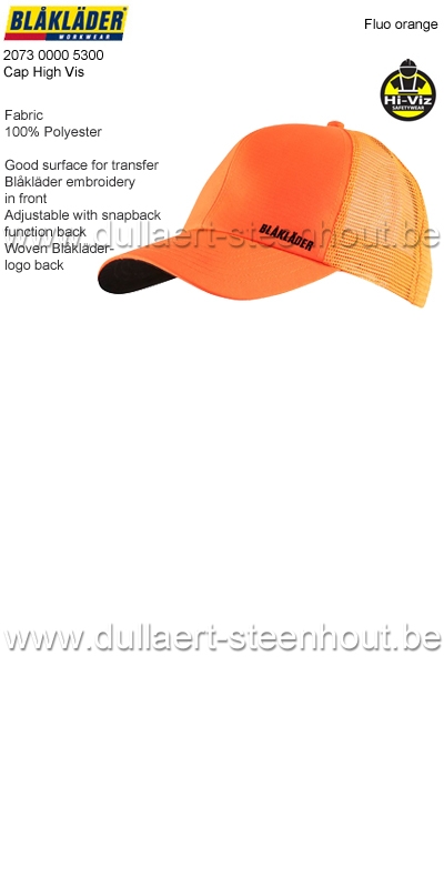 Blaklader - 207300005300 Casquette - orange fluo