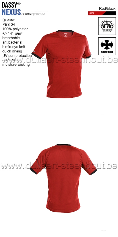 DASSY® Nexus (710025) T-shirt - rouge/noir