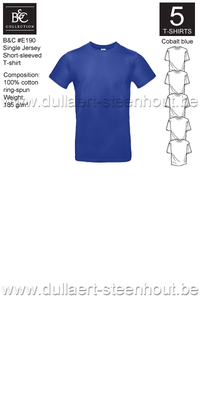 PROMOPACK B&C E190 - 5 T-shirts / Cobalt blue