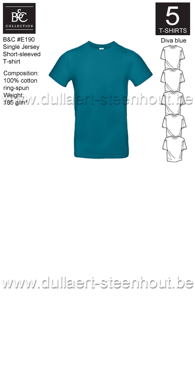 PROMOPACK B&C E190 - 5 T-shirts / Diva blue