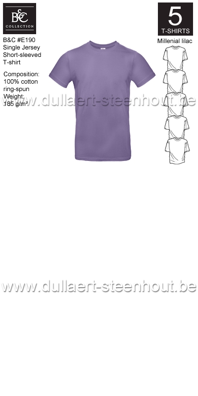 PROMOPACK B&C E190 - 5 T-shirts / millenial lilac