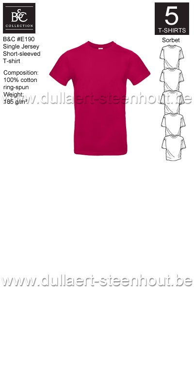 PROMOPACK B&C E190 - 5 T-shirts / Sorbet