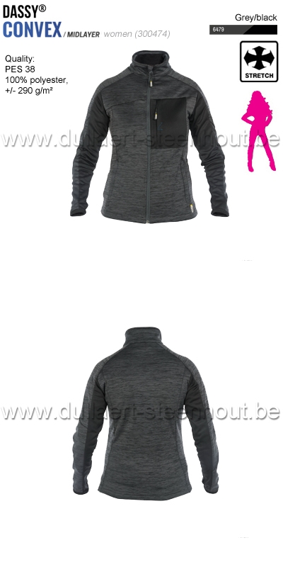 DASSY® Convex Women (300474) Veste intermediaire pour femmes - gris/noir