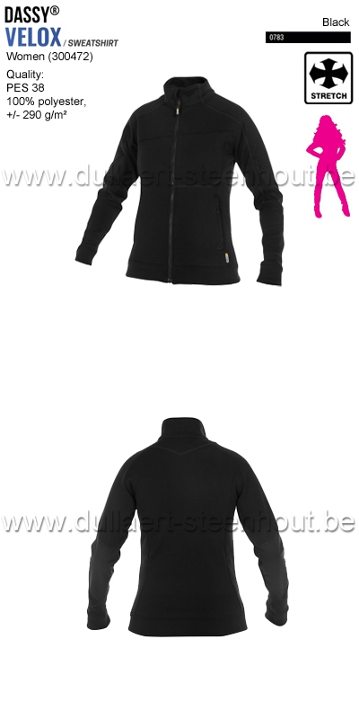 DASSY® Velox Women (300472) Sweat-shirt pour femmes - noir