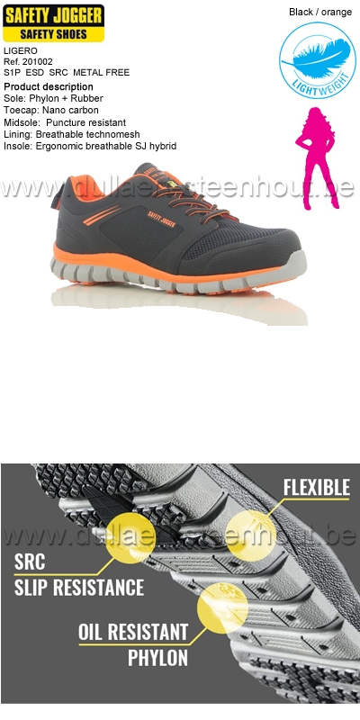Safety Jogger - Chaussures de sécurité  femmes LIGERO  S1P  - noir/orange