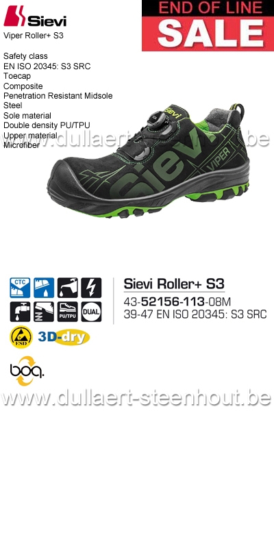 END OF LINE Sievi S3 Chaussures de sécurité Viper Roller +S3