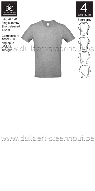 PROMOPACK B&C E190 - 4 T-shirts / SPORT GREY