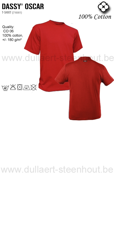 Dassy Oscar (710001) T-shirt rouge - qualité professionnelle