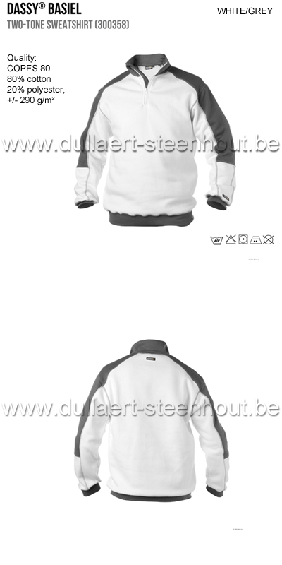 Dassy Basiel (300358) Sweat-shirt bicolore blanc/gris