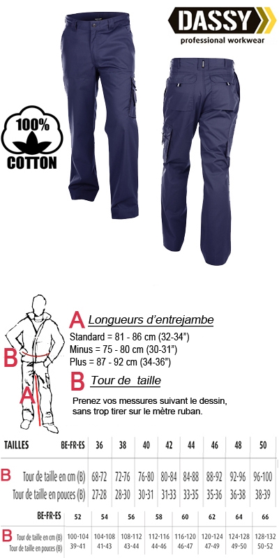 Dassy - Liverpool coton (200548) Pantalon de travail / bleu marine