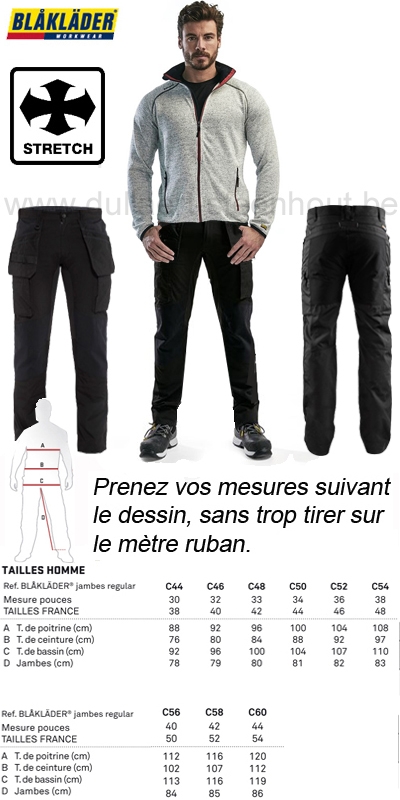 Blaklader - 1469 1845 9900 Pantalon de travail Stretch - Noir 