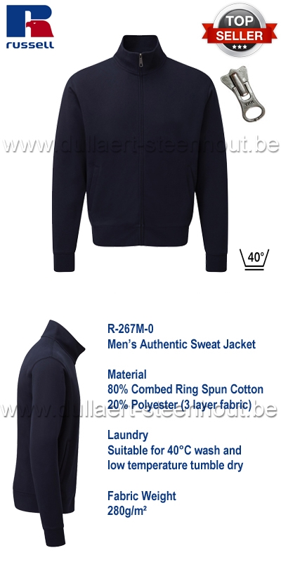 Russell - Men's Authentic Sweat Jacket - French navy