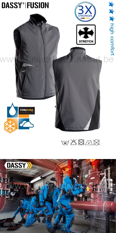 DASSY® Fusion (350111) Gilet hiver softshell bicolore - gris / noir