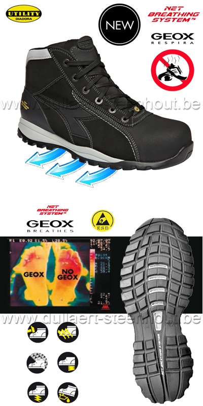 Diadora - Chaussures de sécurité GEOX S3 SRA HRO ESD Glove Tech High Pro 