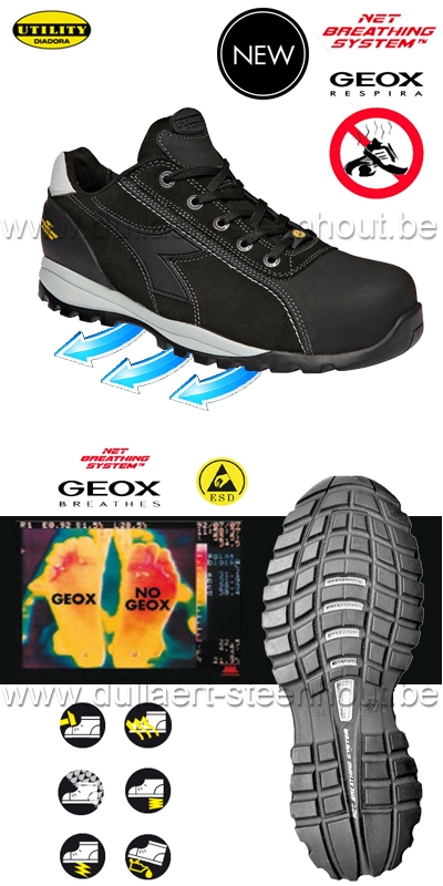 Diadora - Chaussures de sécurité GEOX S3 SRA HRO ESD Glove Tech LOW Pro 