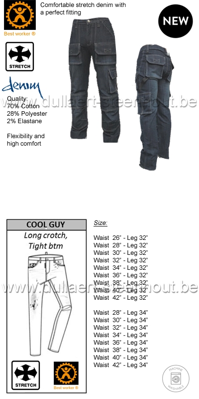 Best Worker jeans - FULL-STRETCH Jean professionnel avec poches genoux
