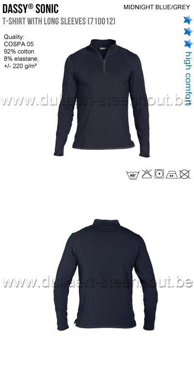 DASSY® Sonic (710012) T-shirt manches longues - bleu nuit / gris