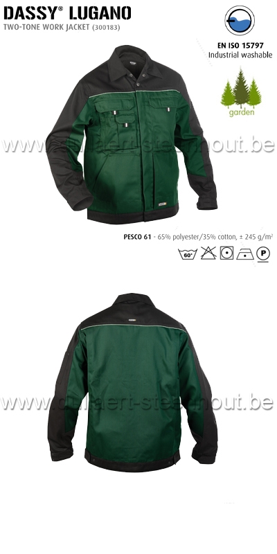 DASSY® Lugano (300183) Veste de travail bicolore - vert/noir
